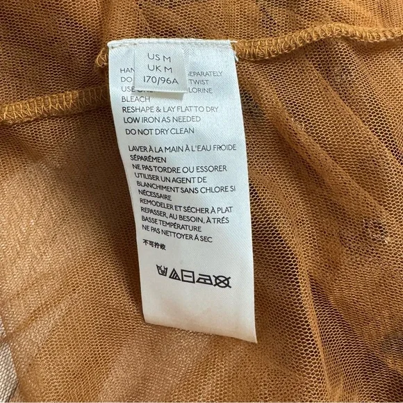 Free People Sheer Mustard Ruffle Blouse - Picture 8 of 9